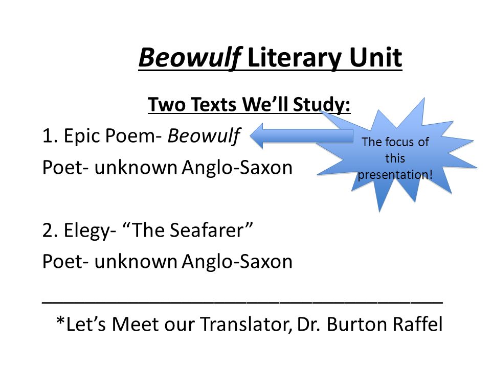 An analysis of beowulf an epic anglo saxon poem